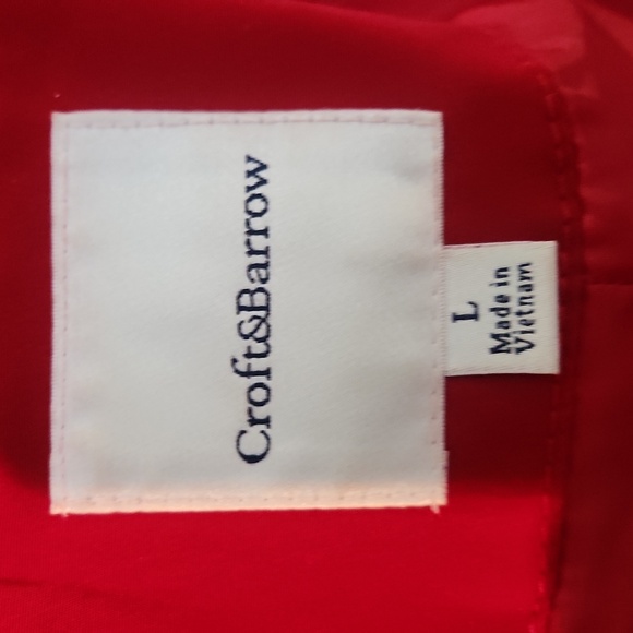 Red Double-Breasted, Hooded All-Weather/Raincoat - Croft & Barrow - Size Large - Picture 11 of 13